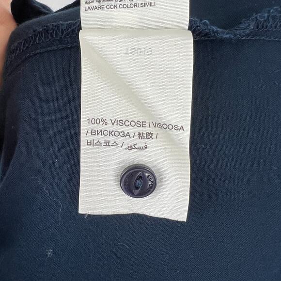 SUPERDRY Japan Navy Blue Button Down Lace Back Top Blouse Shirt XS - Picture 7 of 8